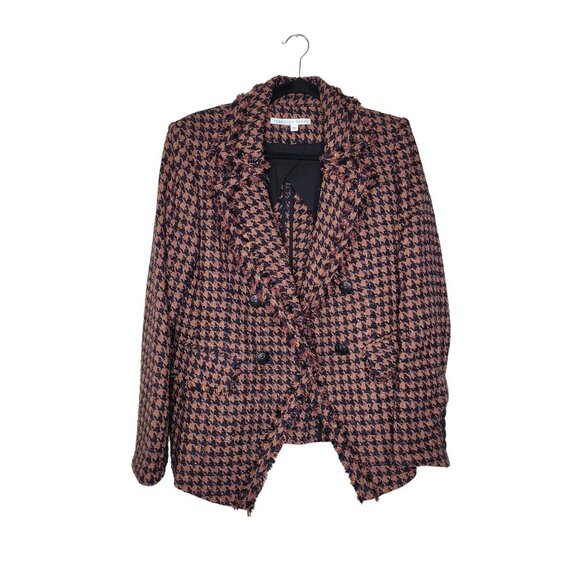 Veronica Beard Jackets & Blazers - Veronica Beard Houndstooth Taja Dickey Jacket Metallic Textured Double Breasted